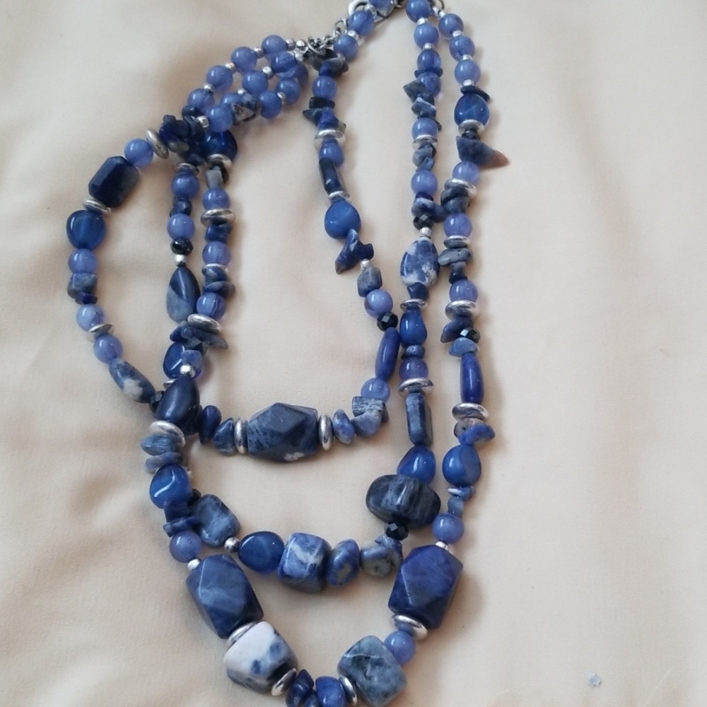 Blue 3-Strand Necklace